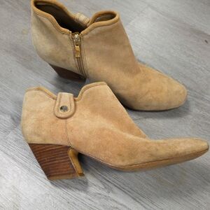 Ivanka Trump Tan Suede Ankle Booties